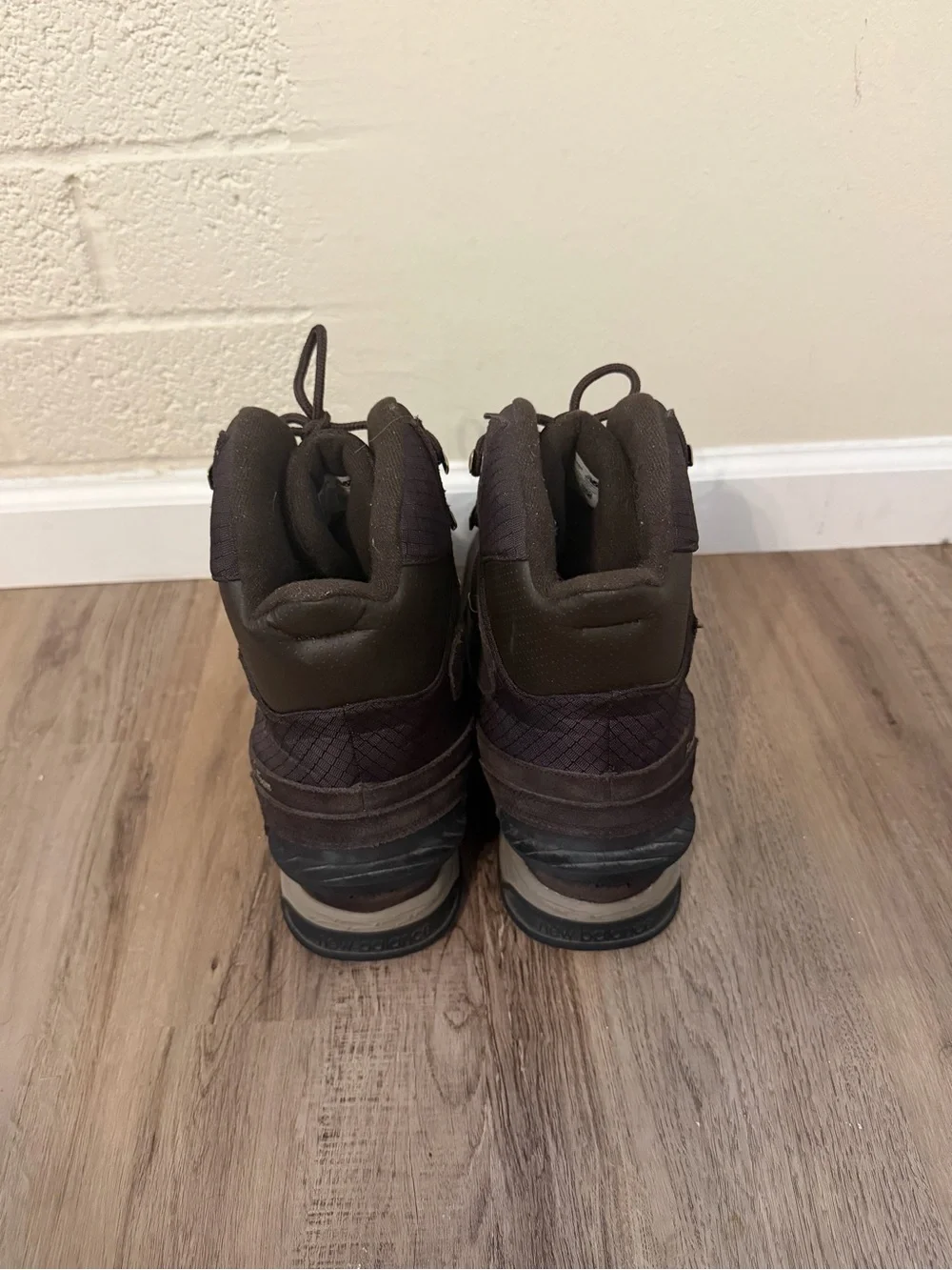 New Balance Men's Brown Lace-Up Trail Boots waterproof and insulated.